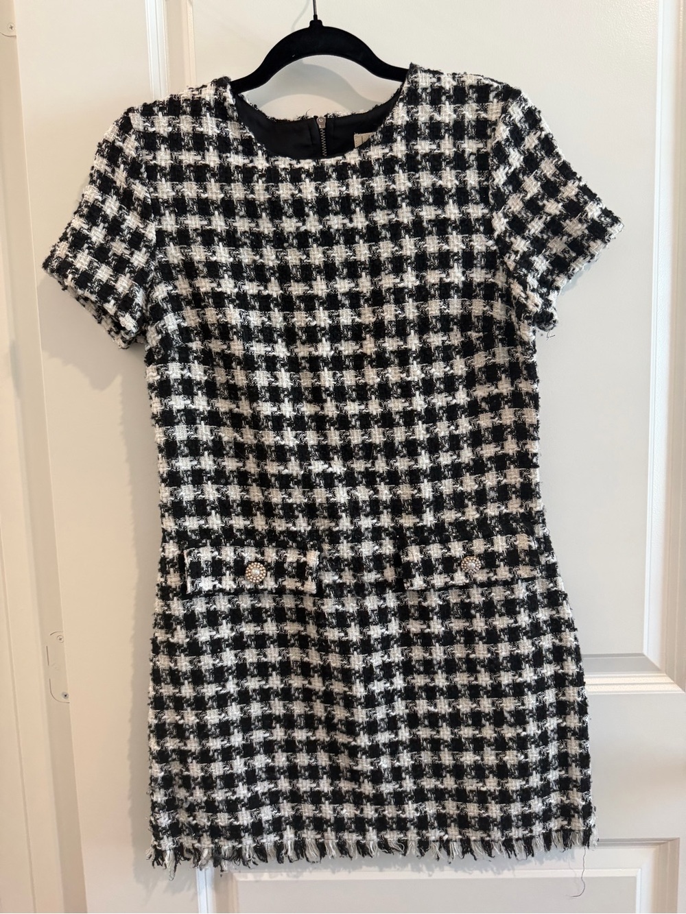 BeBop Black and White Houndstooth Shift Dress